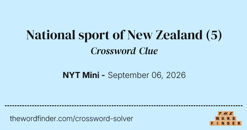 National sport of New Zealand crossword clue image