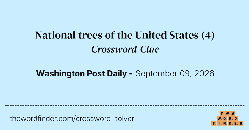 National trees of the United States crossword clue image