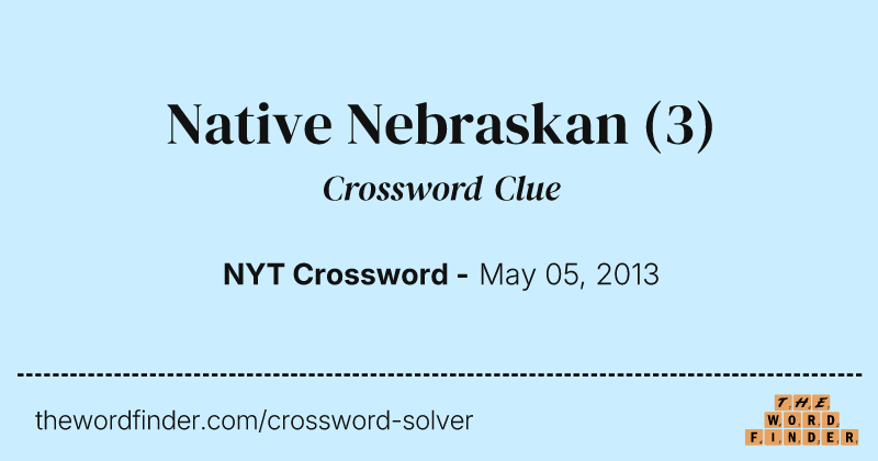 Native Nebraskan crossword clue image