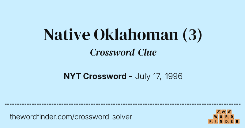 Native Oklahoman crossword clue image