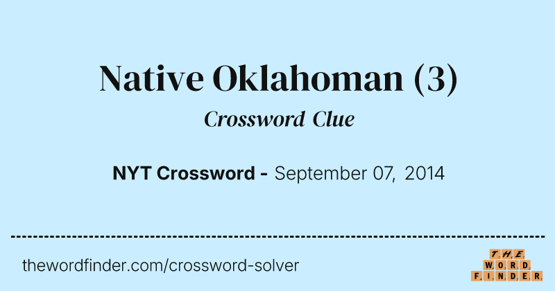 Native Oklahoman crossword clue image