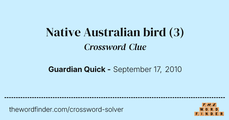 Native Australian bird crossword clue image