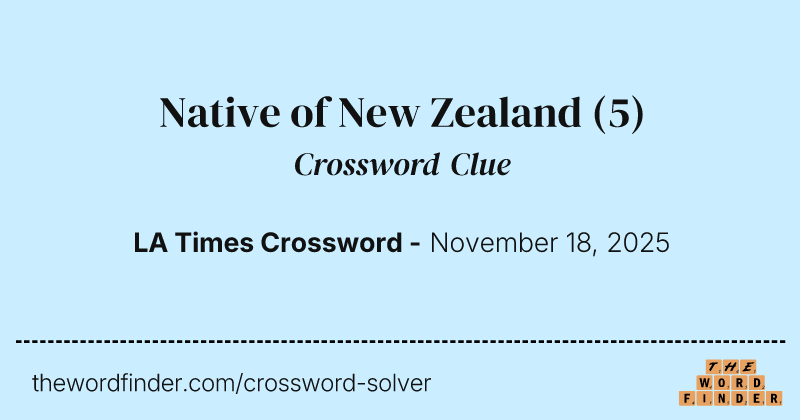 Native of New Zealand crossword clue image