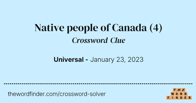 Native people of Canada crossword clue image