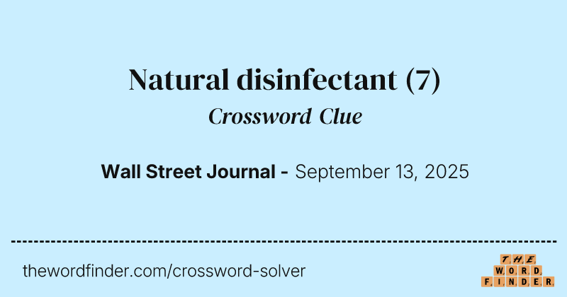 Natural disinfectant crossword clue image