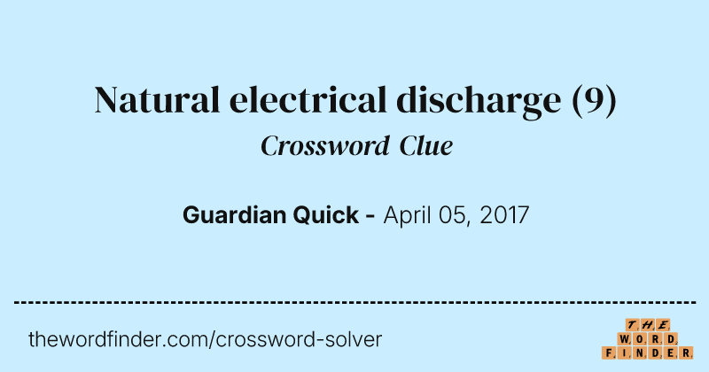 Natural electrical discharge crossword clue image