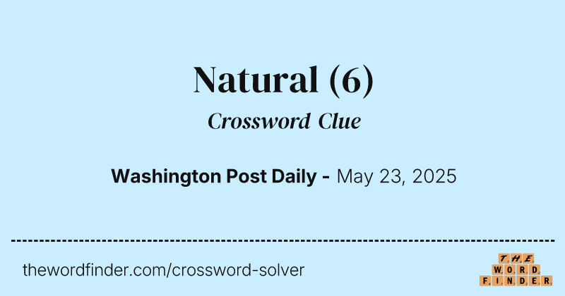 Natural crossword clue image
