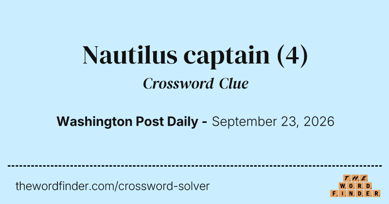 Nautilus captain crossword clue image