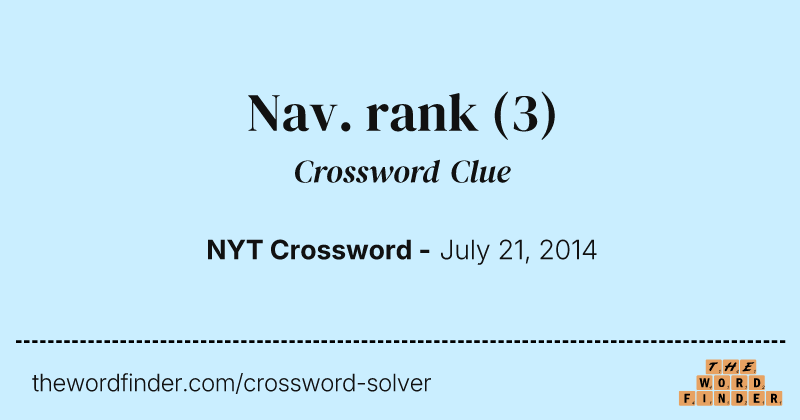 Nav. rank crossword clue image