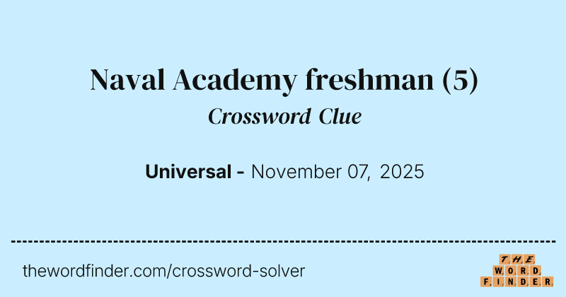 Naval Academy freshman crossword clue image