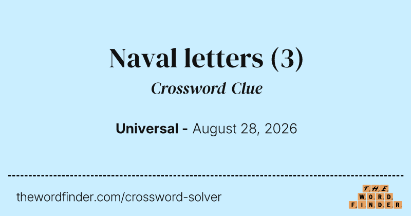 Naval letters crossword clue image