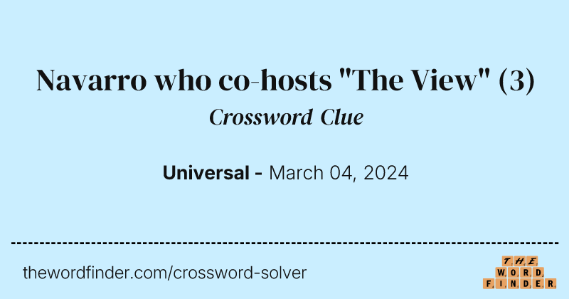 Navarro who co-hosts "The View" crossword clue image