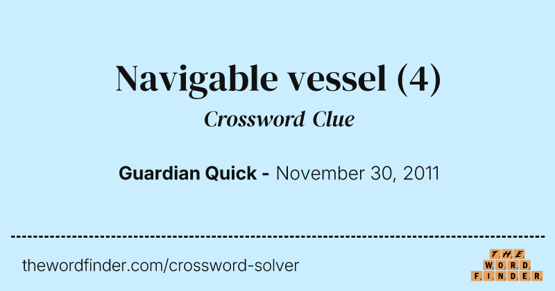 Navigable vessel crossword clue image