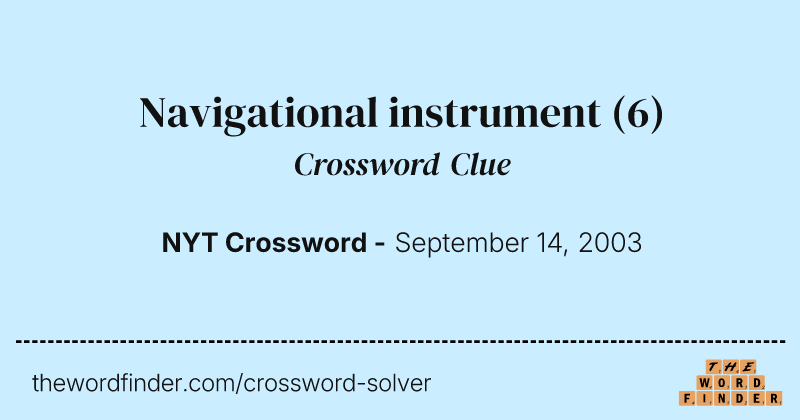 Navigational instrument crossword clue image