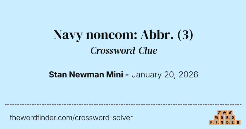 Navy noncom: Abbr. crossword clue image