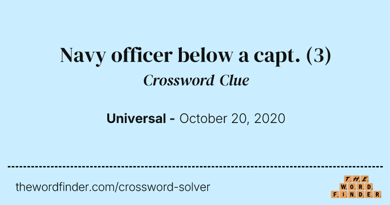 Navy officer below a capt. crossword clue image