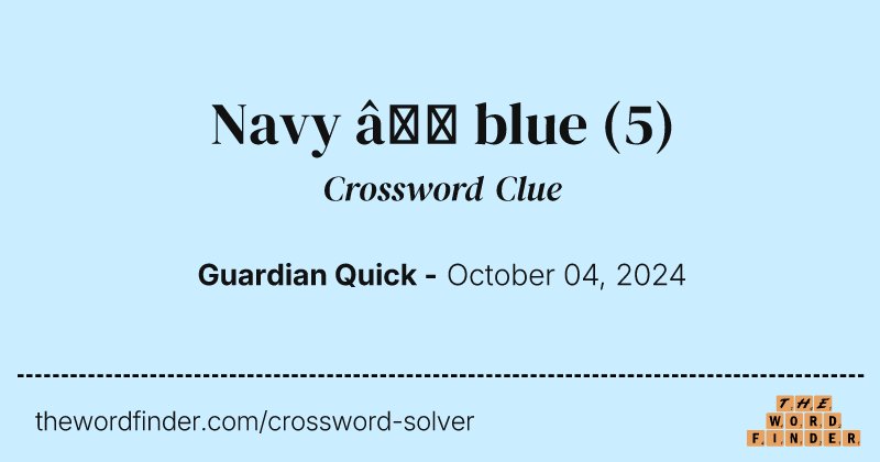 Navy – blue crossword clue image