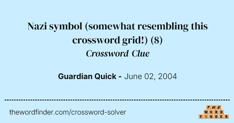 Nazi symbol (somewhat resembling this crossword grid!) crossword clue image