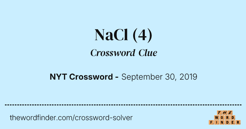 NaCl crossword clue image