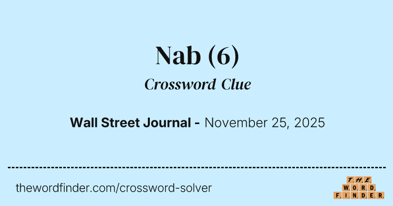Nab crossword clue image