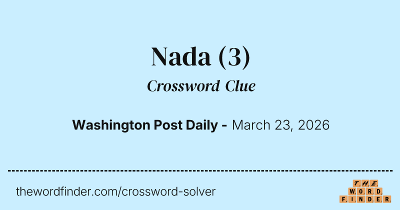 Nada crossword clue image
