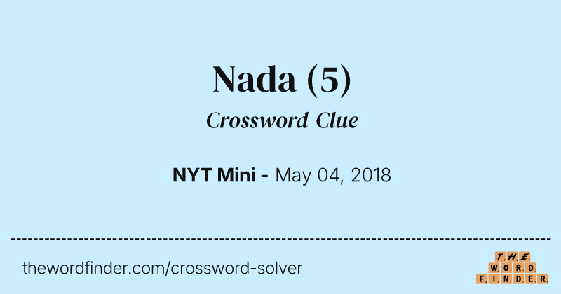 Nada crossword clue image