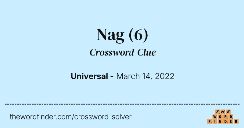 Nag crossword clue image