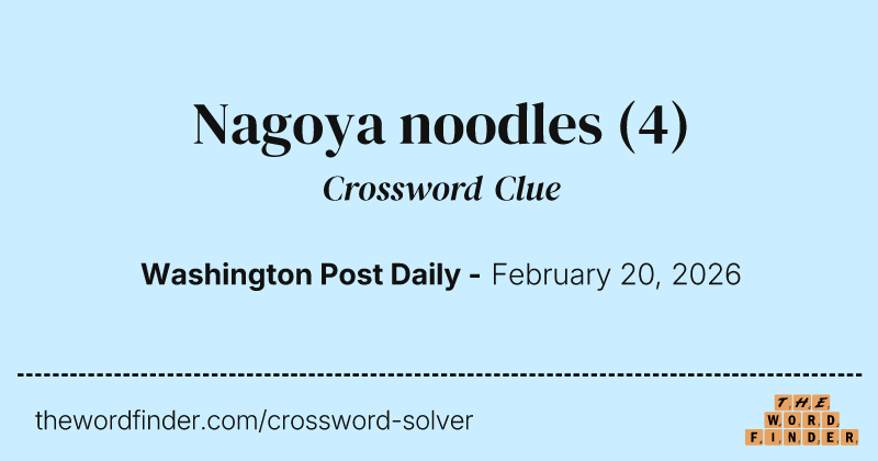 Nagoya noodles crossword clue image