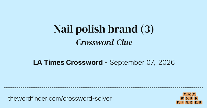 Nail polish brand crossword clue image