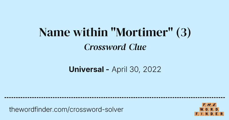 Name within "Mortimer" crossword clue image