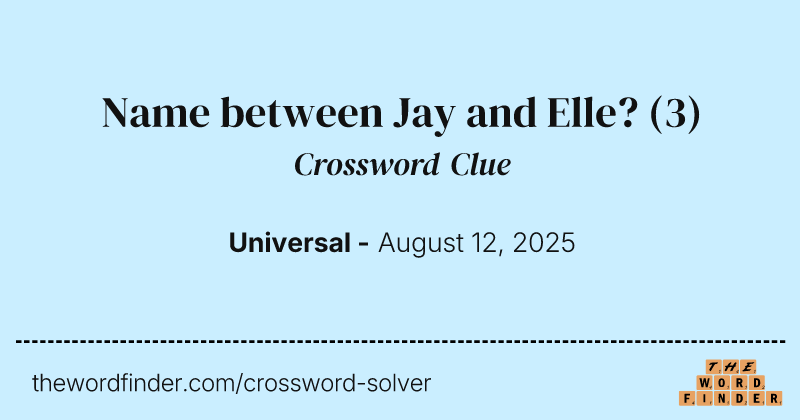 Name between Jay and Elle? crossword clue image