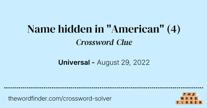 Name hidden in "American" crossword clue image