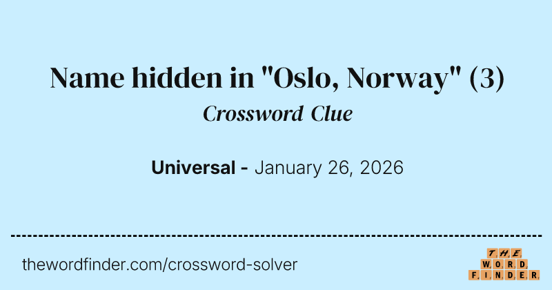 Name hidden in "Oslo, Norway" crossword clue image
