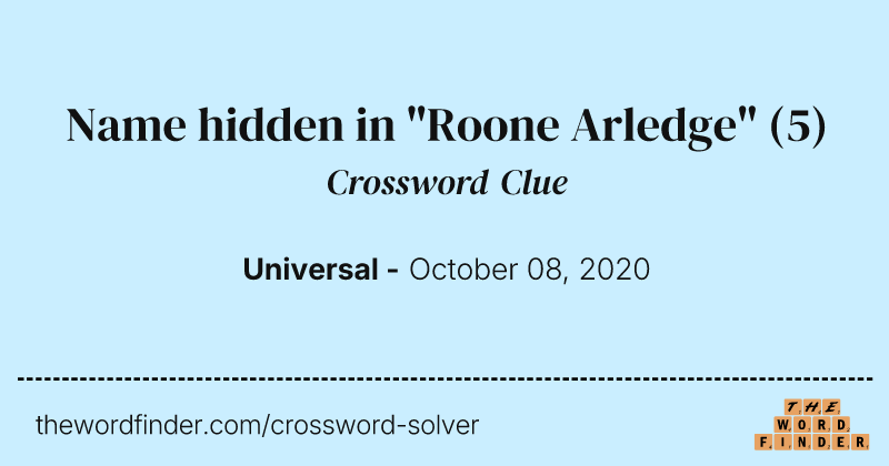 Name hidden in "Roone Arledge" crossword clue image