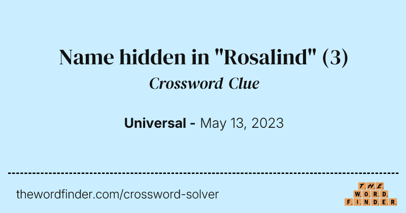 Name hidden in "Rosalind" crossword clue image