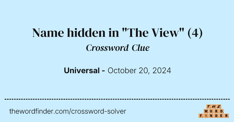 Name hidden in "The View" crossword clue image