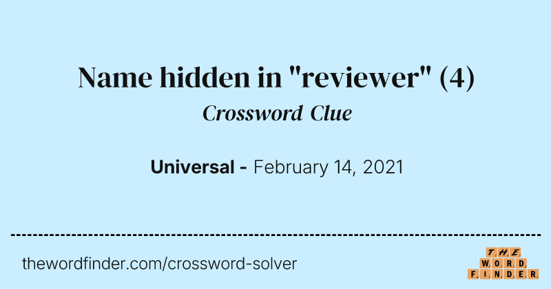 Name hidden in "reviewer" crossword clue image