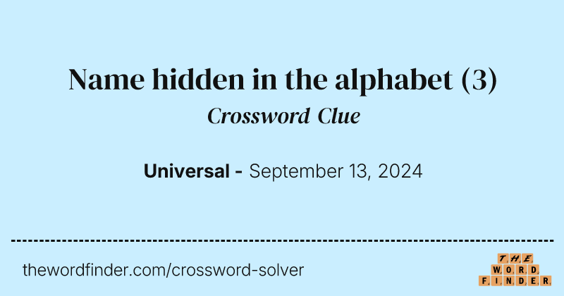 Name hidden in the alphabet crossword clue image
