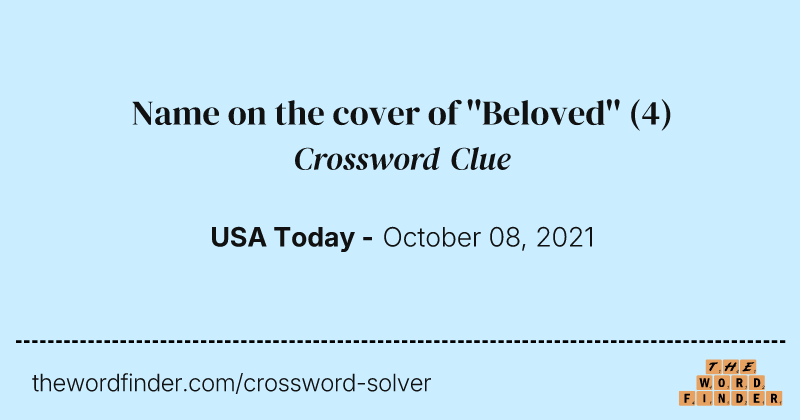 Name on the cover of ''Beloved'' crossword clue image