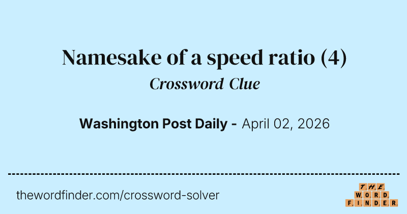 Namesake of a speed ratio crossword clue image