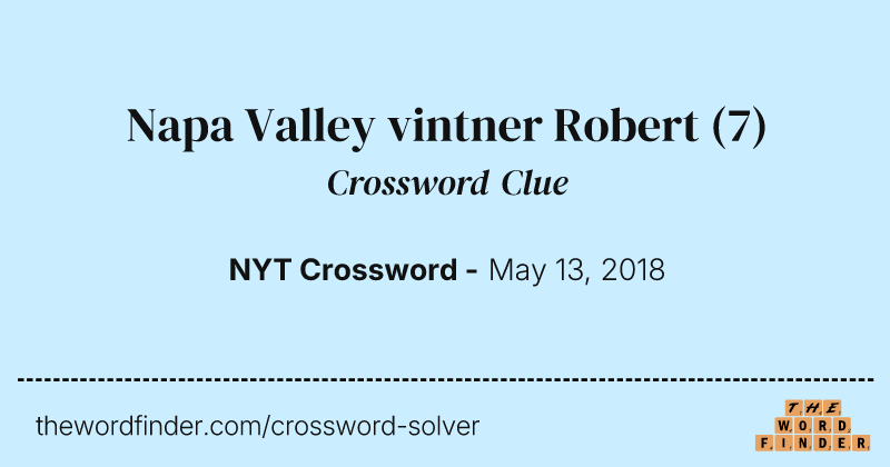 Napa Valley vintner Robert crossword clue image
