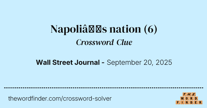 Napoli’s nation crossword clue image