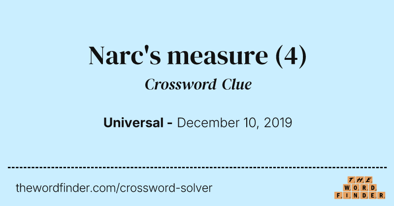 Narc's measure crossword clue image