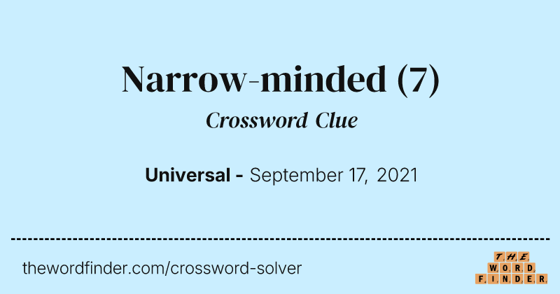 Narrow-minded crossword clue image