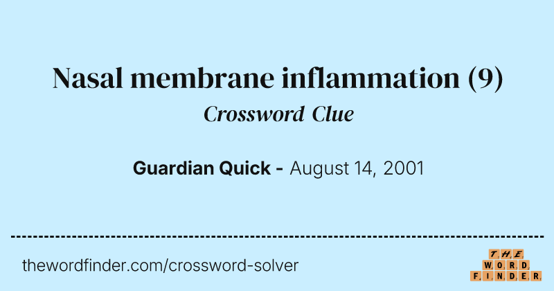 Nasal membrane inflammation crossword clue image