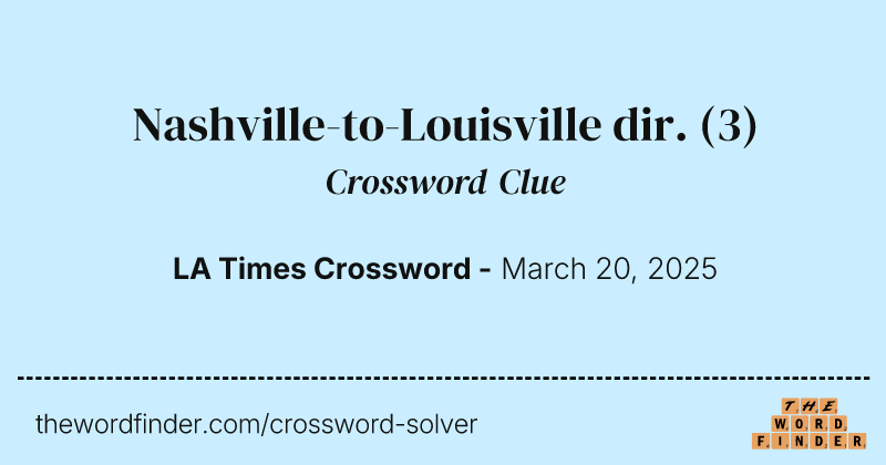 Nashville-to-Louisville dir. crossword clue image