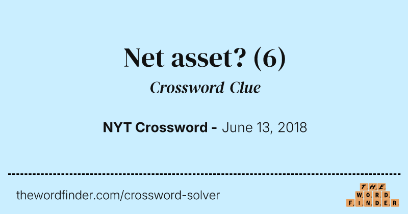 Net asset? crossword clue image
