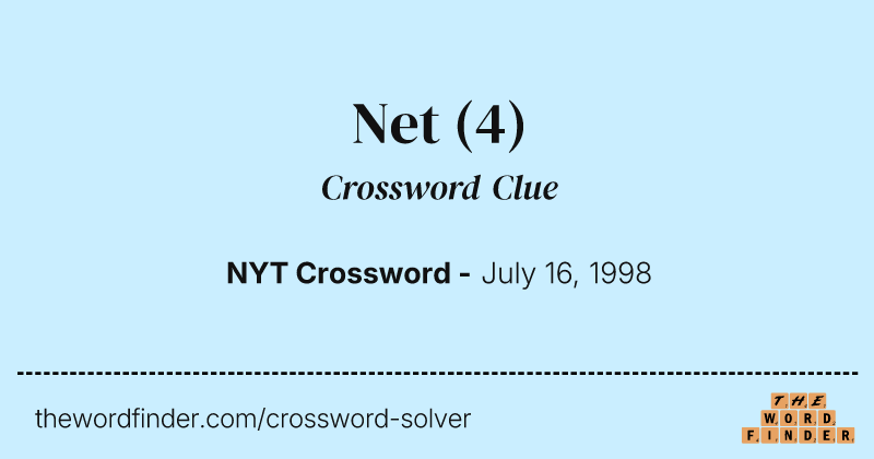 Net crossword clue image