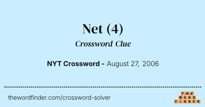 Net crossword clue image