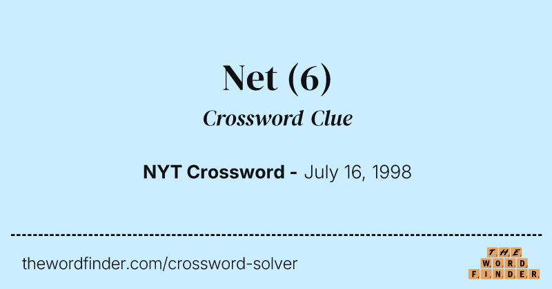 Net crossword clue image